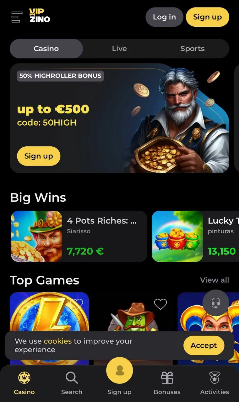 Vipzino app